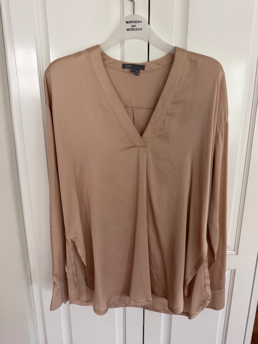 Vince Silk Tunic Top in Camel XS